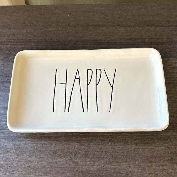 Rae Dunn Happy Trinket Jewelry Storage Accessories Tray - Picture 2 of 5